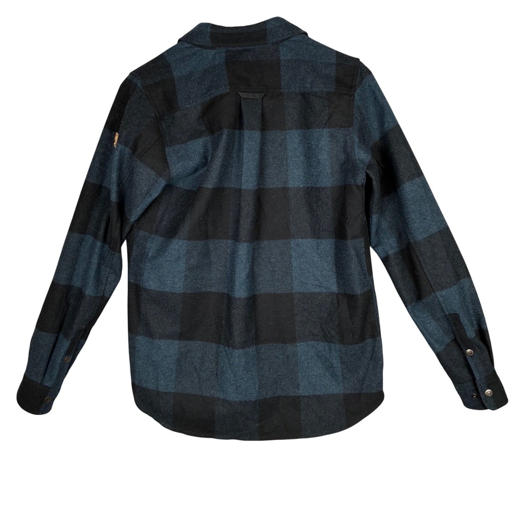 Fjallraven Canada Shirt Women XS Navy Black Plaid Wool Blend Flannel Button Up - Picture 4 of 15
